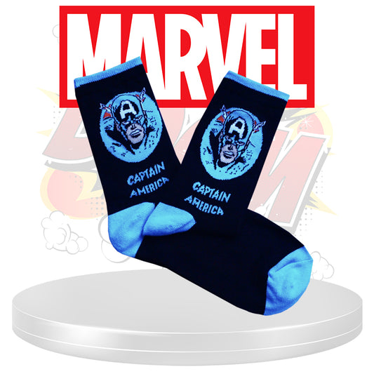 BioWorld - Marvel - Captain America - Crew Socks (Unisex) - EmporiumWDDCT
