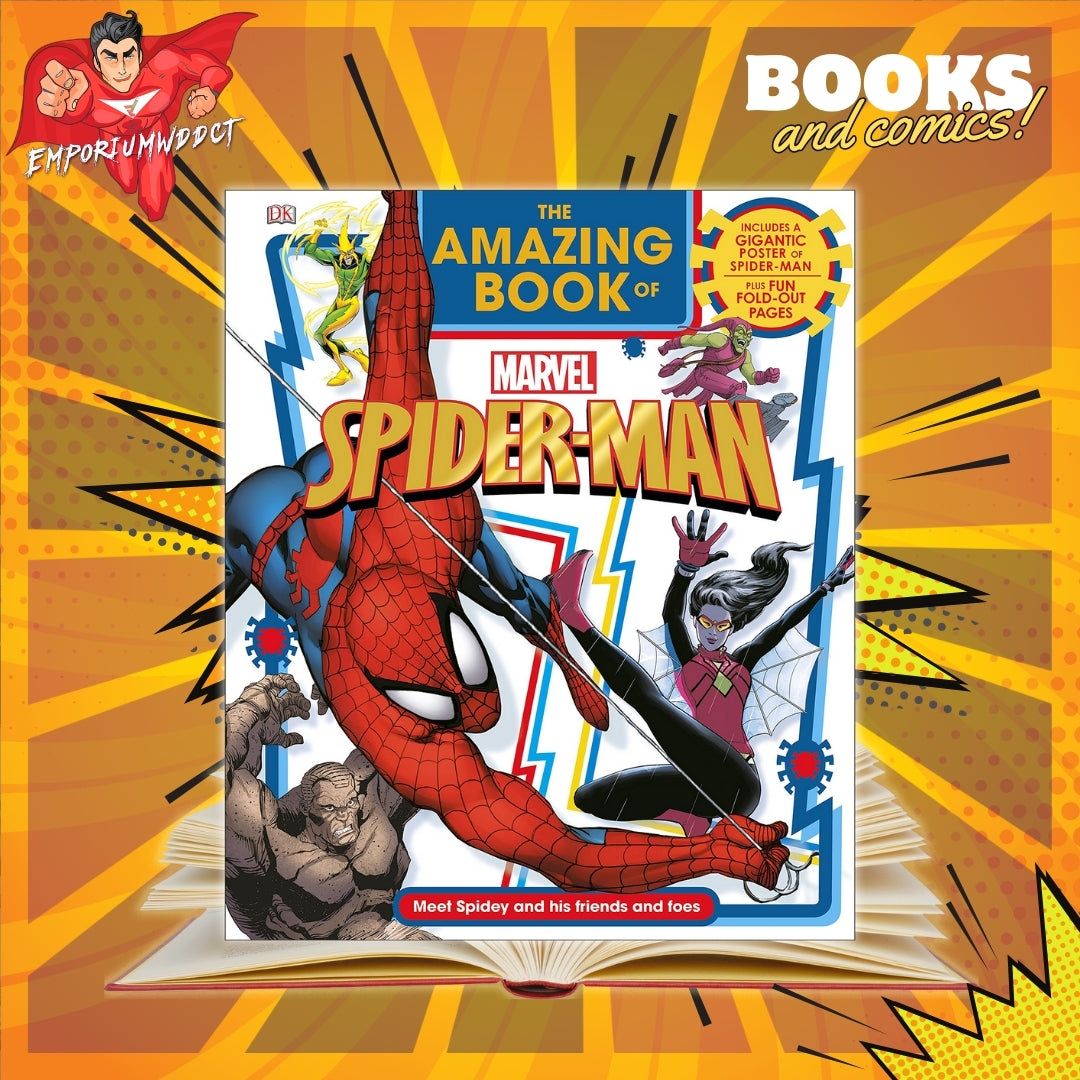 DK Publishers - The Amazing Book of Marvel Spiderman (Hardcover) with Gigantic Poster - EmporiumWDDCT